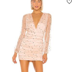 Revolve Majorelle Pink Sheer Plunge Minidress